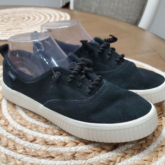 Sperry Top Sider Crest Creep Suede Black Womans Sneakers, Size 6.5 - Picture 1 of 10